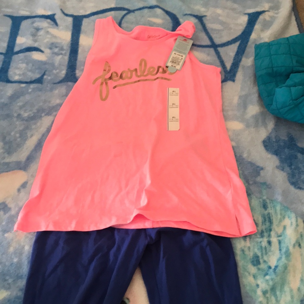 Cat & jack brand new shirt and  used leggings.